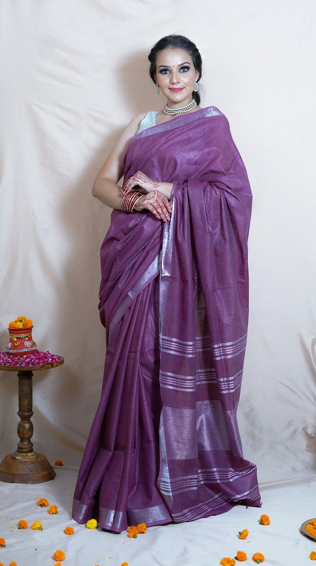 Anchor Gray Woven Handloom Pure Tessar Zari Silk Saree – zarikaariindia.com