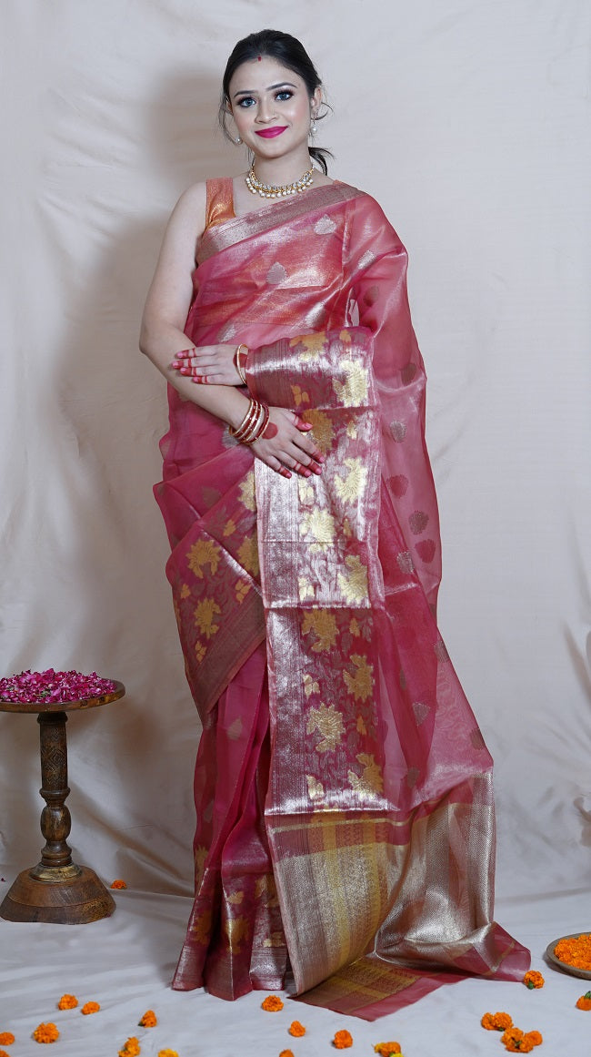 Lilac Silk Party Wear Saree - Sarees Designer Collection